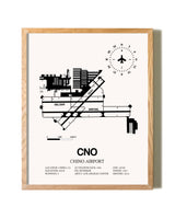 Chino Airport framed print in natural wood frame