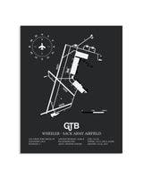 Gray Framed Wheeler-Sack Army Airfield layout wall art poster