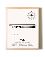 Oakland / Troy Airport framed wall art in white frame