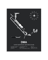 Gray Framed Davis Monthan Air Force Base layout wall art poster