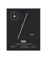 Gray Framed Flanagan Field Airport layout wall art poster