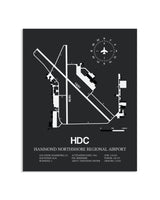 Gray Framed Hammond Northshore Regional Airport layout wall art poster