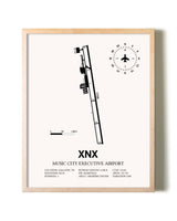 Music City Executive Airport framed wall art in white frame
