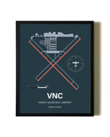 Slate Framed Venice Municipal Airport wall art poster in black frame