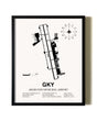 Framed Arlington Municipal Airport wall art poster in black frame