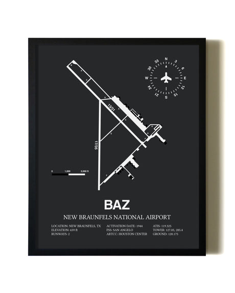 Unframed New Braunfels National Airport map print poster