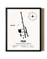 Framed Redstone Army Airfield wall art poster in black frame