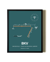Green Brooksville-Tampa Bay Regional Airport aviation wall décor in black wood frame
