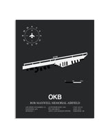 Gray Framed Bob Maxwell Memorial Airfield layout wall art poster