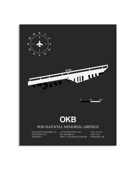 Gray Framed Bob Maxwell Memorial Airfield layout wall art poster