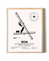 Greater Binghamton Airport / Edwin A. Link Field framed wall art in white frame