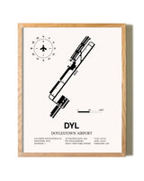 Doylestown Airport framed print in natural wood frame