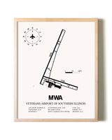 Veterans Airport Of Southern Illinois framed wall art in white frame