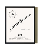 Framed Agua Dulce Airport wall art poster in black frame