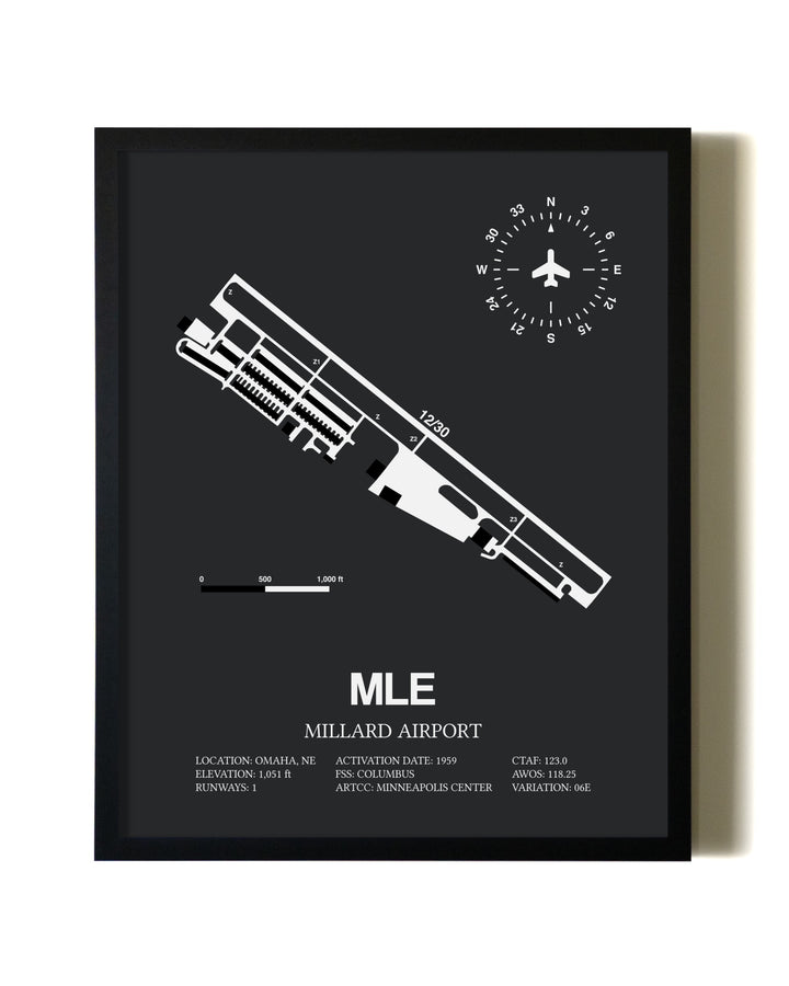 Unframed Millard Airport map print poster