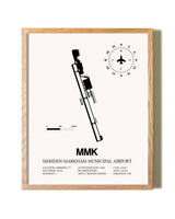 Meriden Markham Municipal Airport framed print in natural wood frame