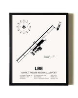 Framed Arnold Palmer Regional Airport wall art poster in black frame