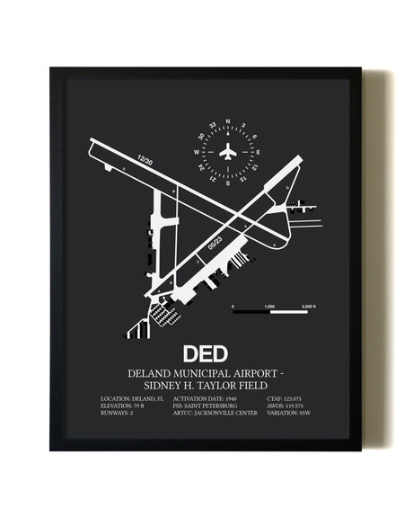 Unframed Deland Municipal Airport-Sidney H Taylor Field map print poster
