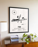 Fort Smith Regional Airport aviation wall décor in black wood frame