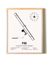 Calhoun County Airport framed wall art in white frame