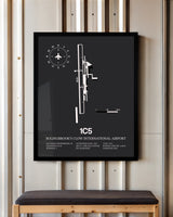Frame color options for Bolingbrook's Clow International Airport Wall Art