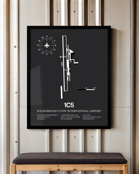 Frame color options for Bolingbrook's Clow International Airport Wall Art