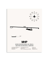 Gray John Edwin Jones Sr Field / Metter Municipal Airport framed poster displayed in an airplane hangar