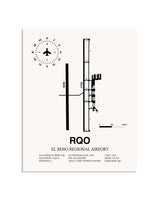 Gray El Reno Regional Airport framed poster displayed in an airplane hangar
