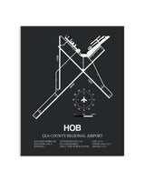 Gray Framed Lea County Regional Airport layout wall art poster