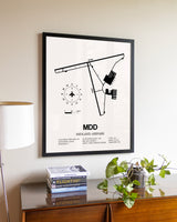 Midland Airpark aviation wall décor in black wood frame