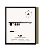 Framed Bult Field Airport wall art poster in black frame
