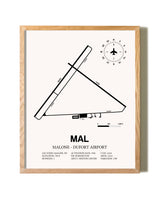 Malone-Dufort Airport framed print in natural wood frame