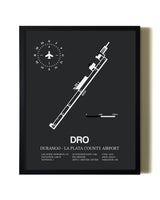Unframed Durango-La Plata County Airport map print poster