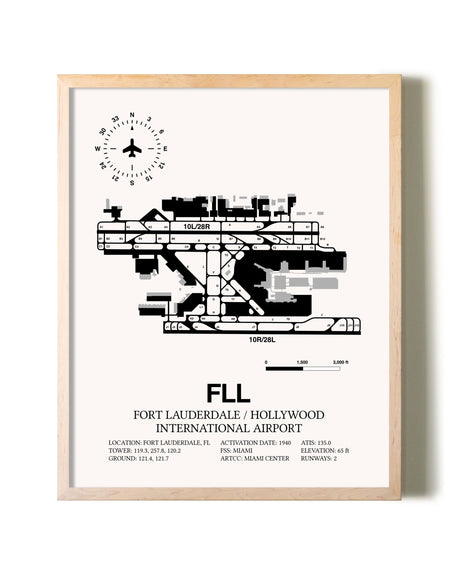 Fort Lauderdale / Hollywood International Airport framed wall art in white frame