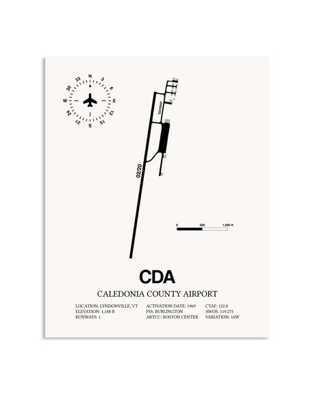 Gray Caledonia County Airport framed poster displayed in an airplane hangar