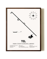 Perry County Municipal Airport aviation print in walnut frame