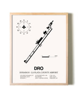Durango-La Plata County Airport framed wall art in white frame