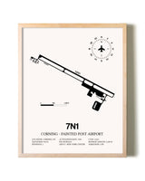 Corning - Painted Post Airport framed wall art in white frame