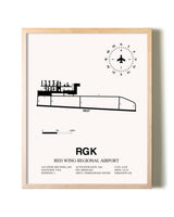 Red Wing Regional Airport framed wall art in white frame