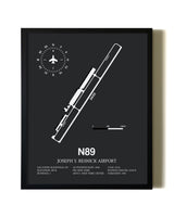 Unframed Joseph Y. Resnick Airport map print poster