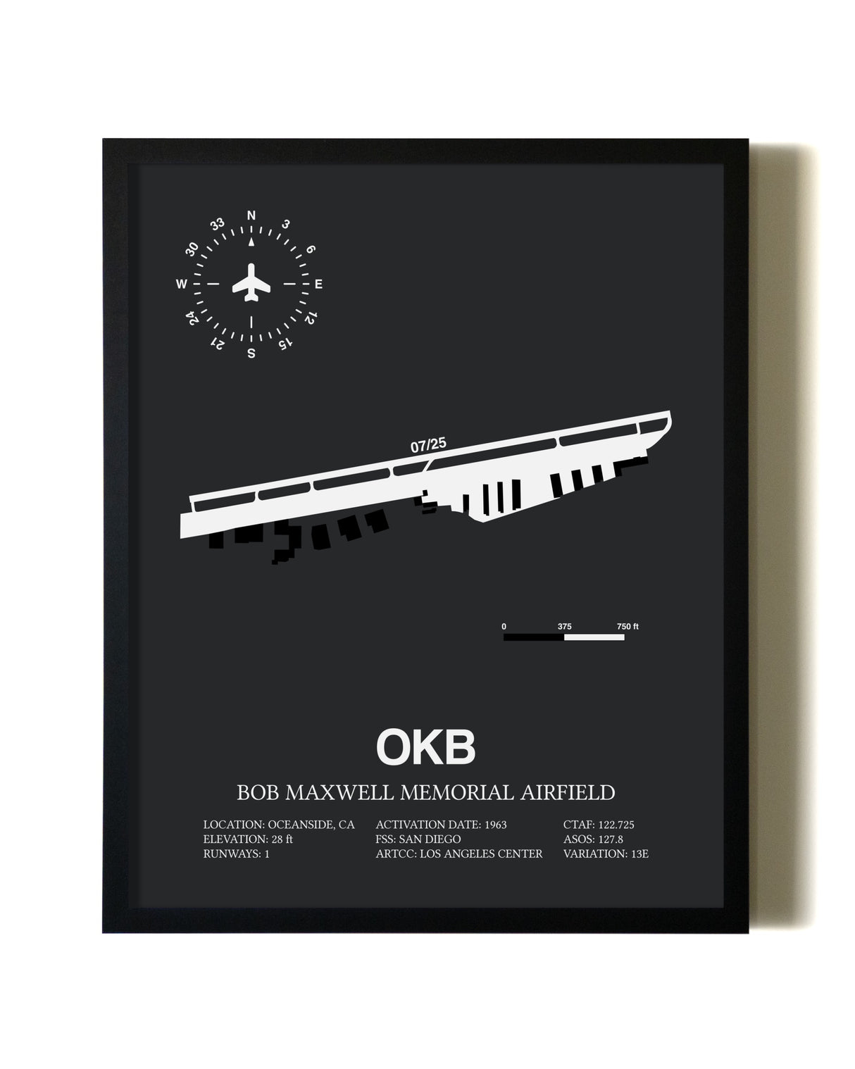 Unframed Bob Maxwell Memorial Airfield map print poster