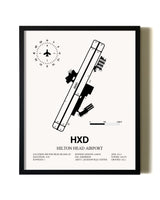 Framed Hilton Head Airport wall art poster in black frame
