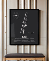 Frame color options for Heart Of Georgia Regional Airport Wall Art
