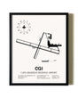 Framed Cape Girardeau Regional Airport wall art poster in black frame