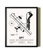 Framed Gulfport-Biloxi International Airport wall art poster in black frame