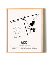 Midland Airpark framed wall art in white frame
