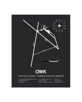 Gray Framed Central Maine / Norridgewock Airport layout wall art poster