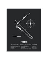 Gray Framed Statesboro-Bulloch County Airport layout wall art poster