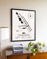 Fallon Naval Air Station (Van Voorhis Field) Airport aviation wall décor in black wood frame