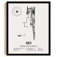 Framed Detailed Airport Map of Boerne Stage Field (5C1) in White with a Black Frame